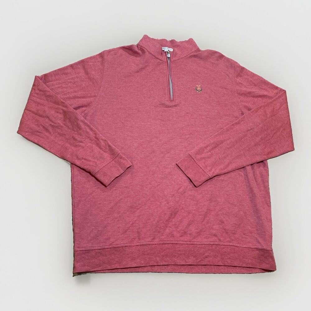 Peter Millar Peachtree Golf Club 1/4 Zip Pullover Pinkish Red Mens Size XL